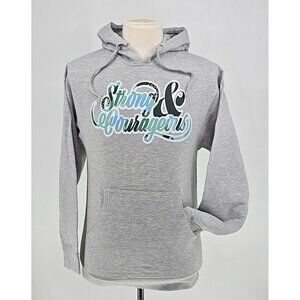 New Strong & Courageous Heather Grey Hoodie Sweatshirt - Independent Trading Co.